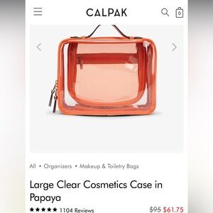 CALPAK large makeup bag papaya color